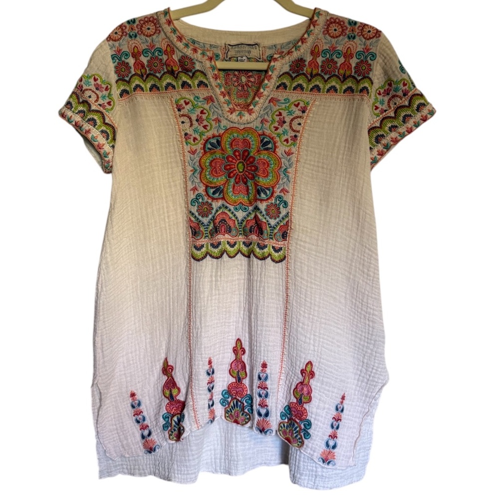 Johnny Was Workshop‎ Embroidered Top Size XS